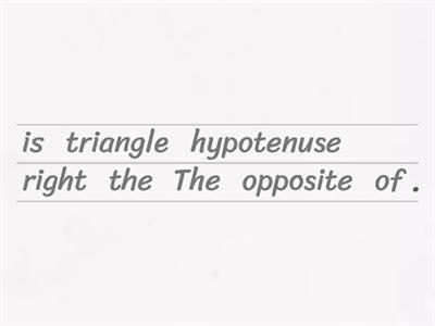 Pythagorean Theorem Sentence Scramble
