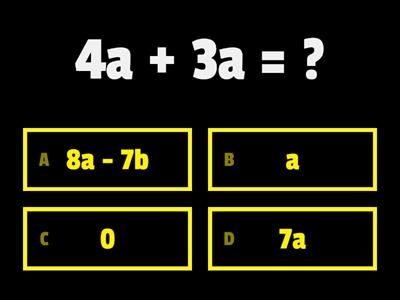 Algebra - simple addition and subtraction