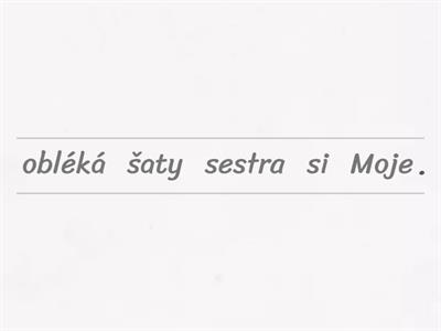Seřaď slova ve větě, napiš slovesný tvar.
