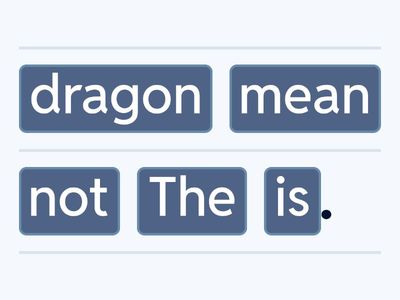 1.1 Dragons and Castles - Sentence Scramble (Age 6 -A1)