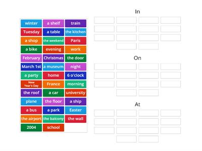 New  English File pre-int Prepositions IN AT ON