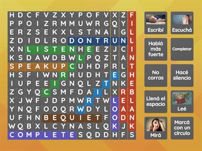 Classroom language - Bilingual Wordsearch ( Spanish - English) 