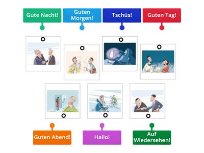 Ordnen Sie zu! Begrüßung und Abschied