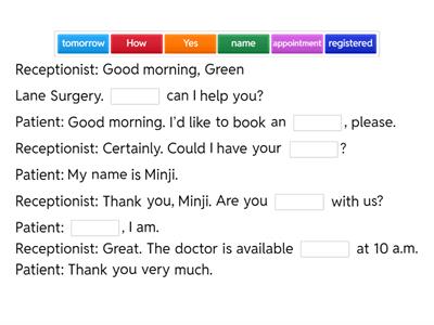 Making a doctor's appointment