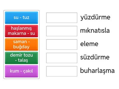 karışımları ayırma 