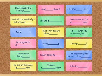 AGREEING/DISAGREEING 