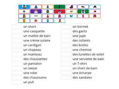 Unit 19 Clothes match up