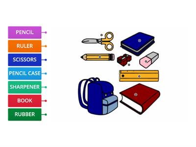 School Supplies - Labelled diagram (Pop 1 - unit 2)