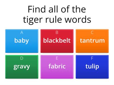 guess the tiger rule words