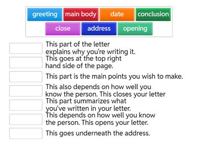 Letter writing features match up