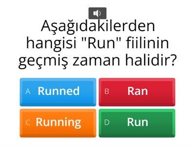 7. Sınıf İngilizce Geçmiş zaman fiilleri testi. Yusuf Orman 7/D