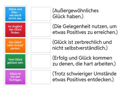 Sicher C1 Redewendungen zum Thema Glück