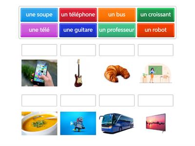 Associez les images aux mots correspondants