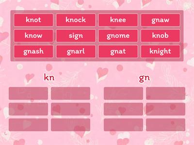 Silent letters kn, gn