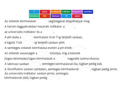 Kémia 7. o kémhatás