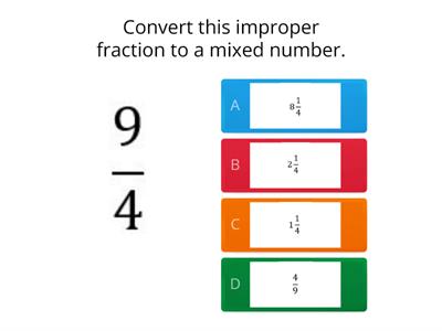 Converting Improper Fractions to Mixed Numbers