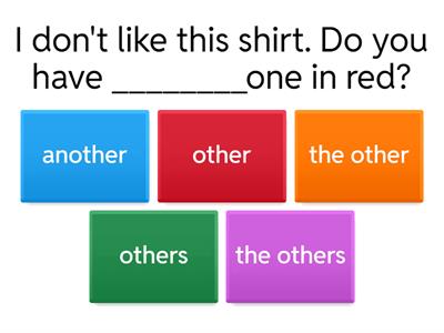 Another, other, the other, the others, others