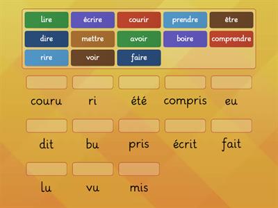 les participes passés IRRÉGULIERS (passé composé avec avoir) 