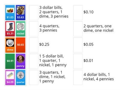 Counting Coins Match up