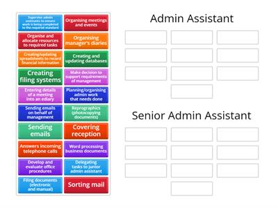 Duties - Admin Assistant Vs Senior Admin Assistant