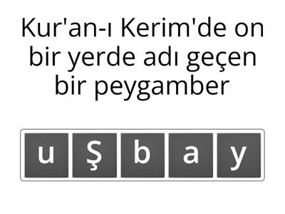 DDH - 8. Sınıf 2. Ünite Hz. Şuayb (a.s) (Anagram)