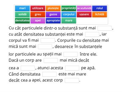  Plutirea corpurilor și densitatea lor