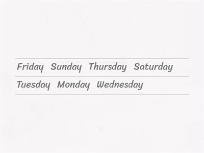 Days of the week