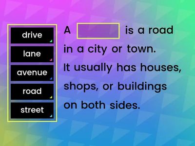 Street plan vocabulary