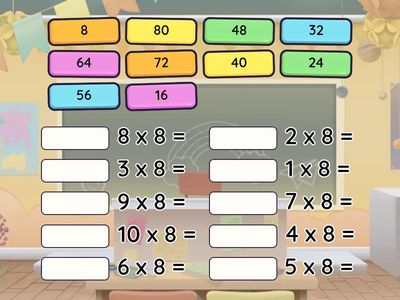 Perkalian 8 - Math - Kelas 2