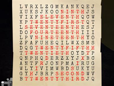 ordinal numbers in English 