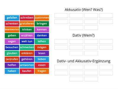 Verben mit Akkusativ und Dativ 