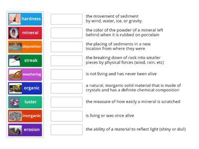 Minerals Characteristics Sort