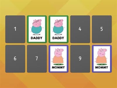 KINDERGARTEN - UNIT 5 - Memory game - Family