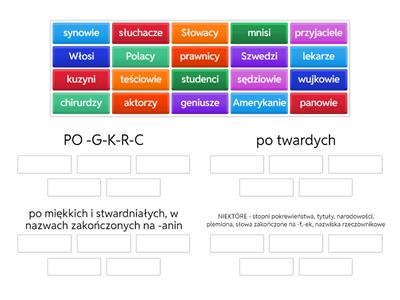 Mianownik, liczba mnoga ONI 