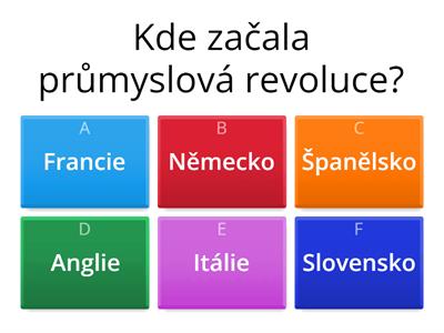 kvíz Průmyslová revoluce.