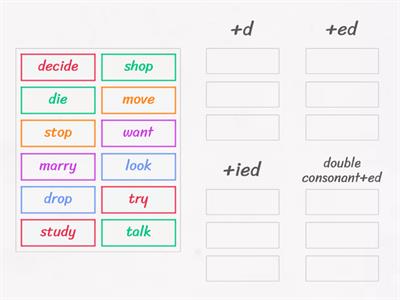  Past Simple spelling activity (regular verbs)