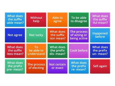 Prefix and Suffix Practice