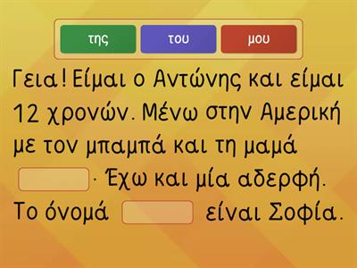 Κτητικές αντωνυμίες 