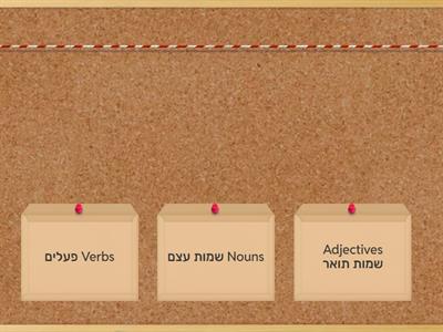 Verbs, nouns and adjectives