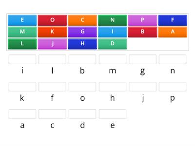 Alphabet match the letters A-P