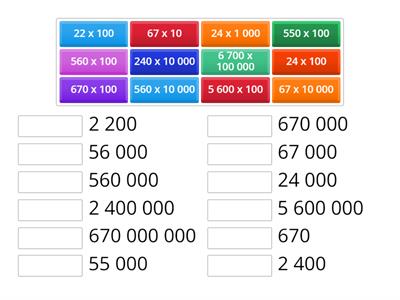 Násobení 10, 100, 1 000, 10 000, 100 000