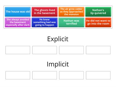 Explicit and Implicit wordwall