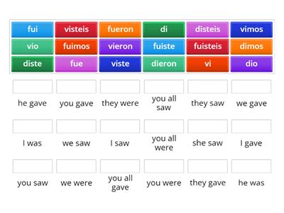 Sp. 2 Ser, Ver, Dar (Preterite)