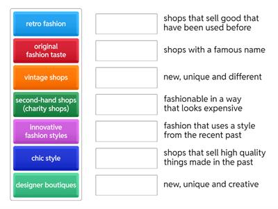 Year 9 Fashion vocabulary Insight Intermediate 1D