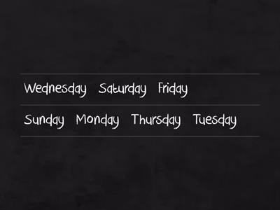 Days of the week