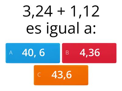 sumas y restas con decimales