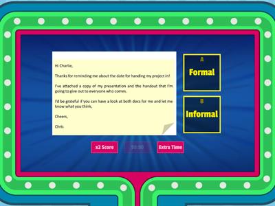 Formal vs Informal Emails Quiz