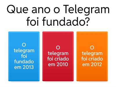 Questionário sobre o Telegram