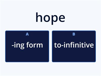 ing form/  to-infinitive