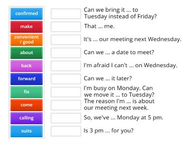 BR B1 5.4 Business Communication. Making and changing arrangments